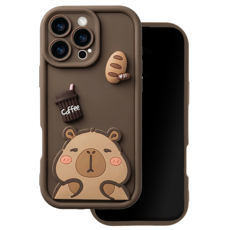 Husa pentru Apple iPhone 14, OEM, Ultra Trendy 3D Capybara, Maro 