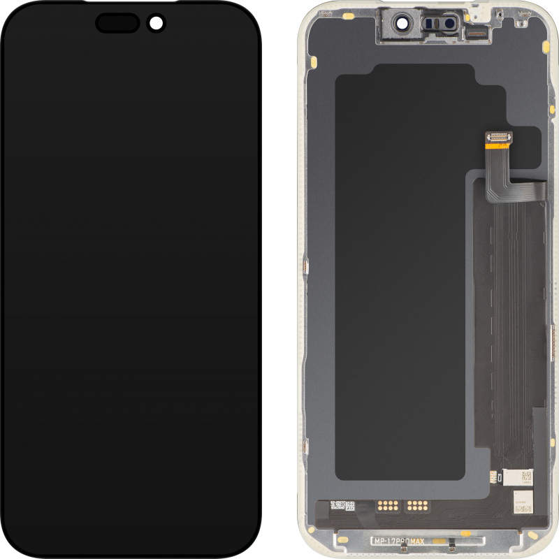 Display cu Touchscreen MP compatibil cu Apple iPhone 17 Pro Max, cu Rama, Versiune Soft OLED FHD Diagnostic, Negru 