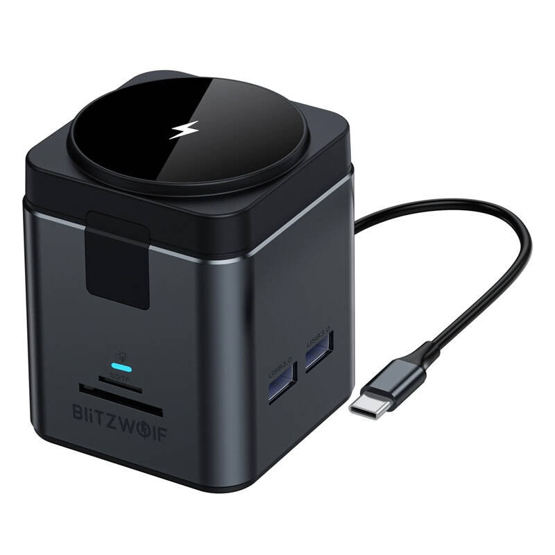 USB-C Hub with Wireless Charging QI BlitzWolf BW-TH17, 9in1, Black 