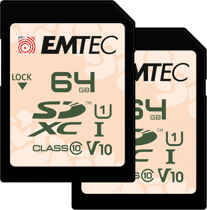 Card Memorie SDXC Emtec Rugged Outdoor, 64Gb, Clasa 10 / UHS-1 U1, Set 2 bucati ECMSD64GXCU1ORP2 