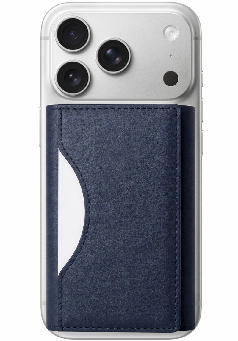 Portofel MagSafe, OEM, Triple Wallet, Bleumarin 