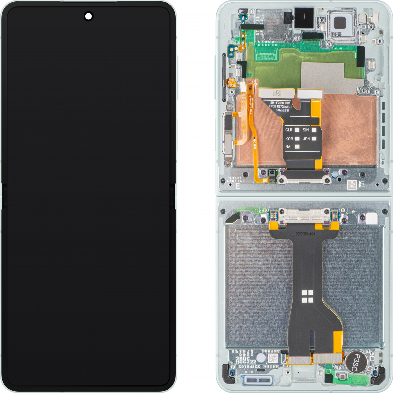 Display cu Touchscreen Samsung Galaxy Z Flip7 F766, cu Rama, Sub Inner, Verde (Mint), Service Pack GH82-37581E 