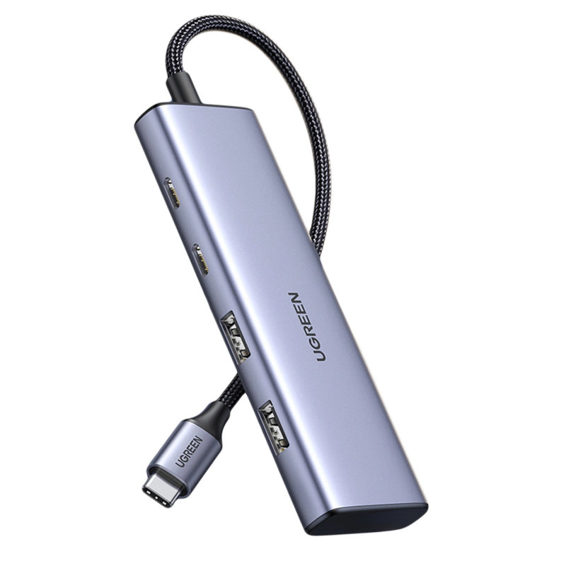 hub-usb-c-ugreen-cm473-2C-2-x-usb-a-3.0---2-x-usb-c-2C-0.20cm-2C-gri-