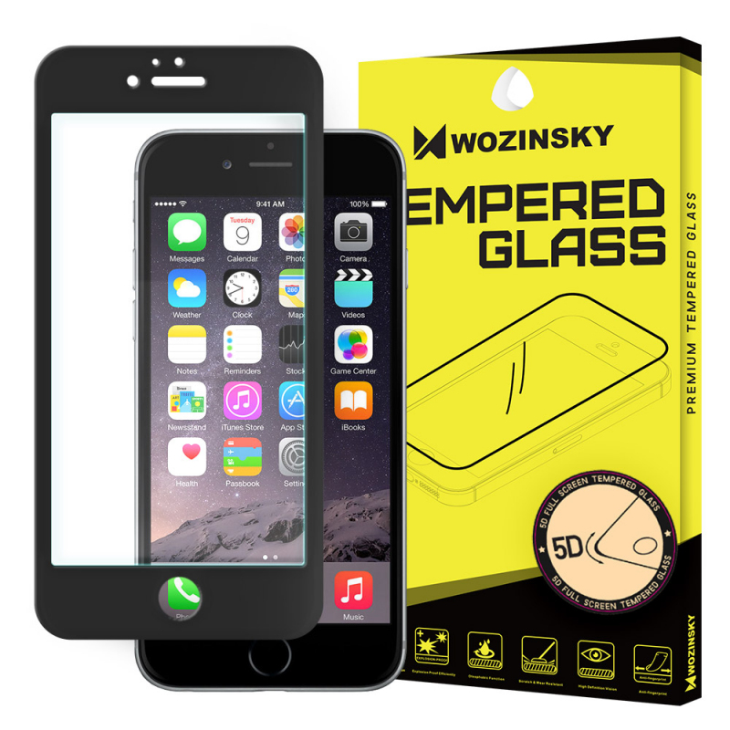 Raincoat team kitten Folie Protectie ecran antisoc Apple iPhone 7 Plus WZK Tempered Glass Full  Face 5D neagra Blister Originala | GSMnet.ro