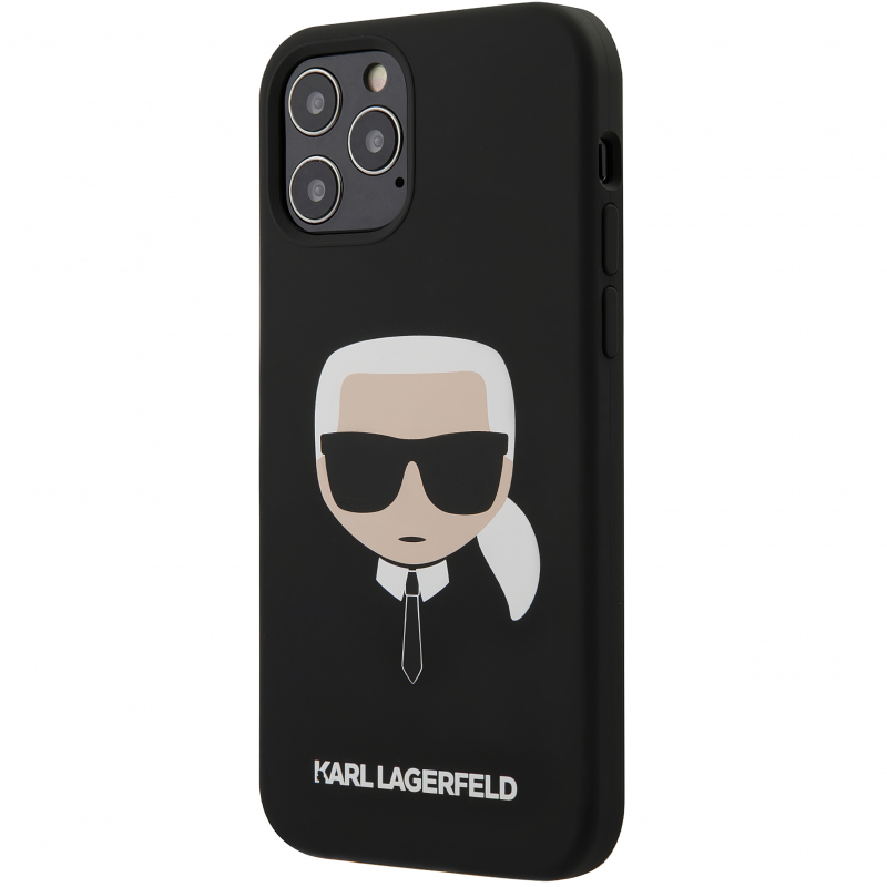 Husa TPU Karl Lagerfeld Head pentru Apple iPhone 12 Pro Max, Neagra