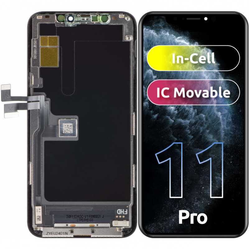 Display cu Touchscreen ZY pentru Apple iPhone 11 Pro, cu Rama