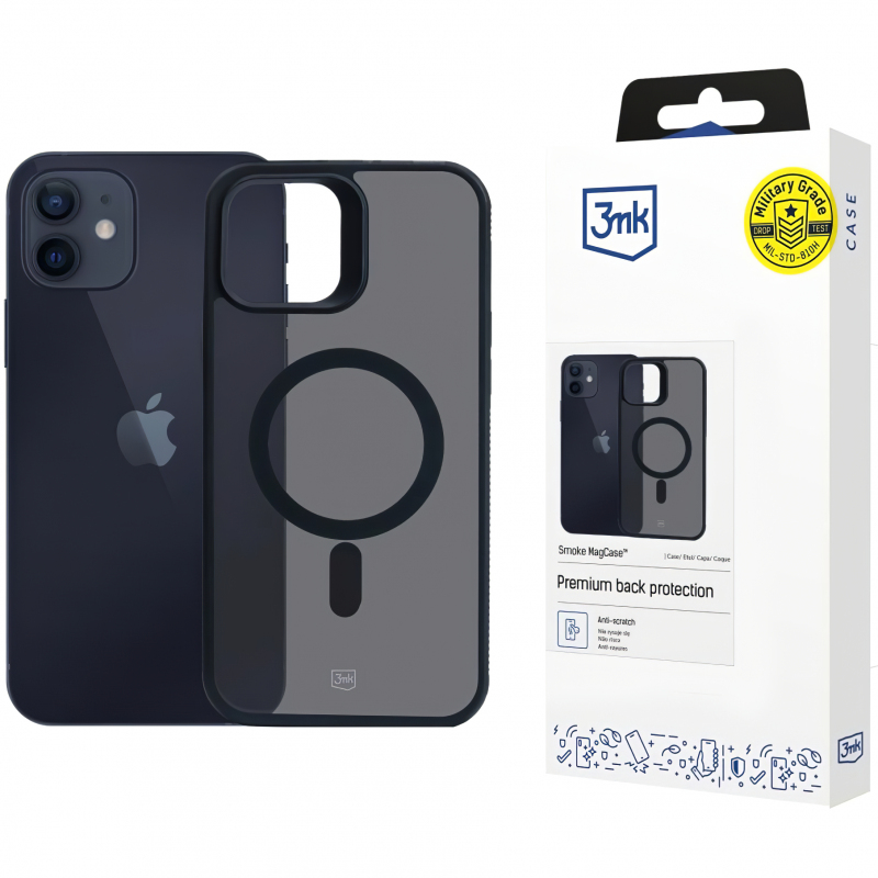 Husa MagSafe pentru Apple iPhone 12 / 12 Pro, 3MK, Smoke MagCase