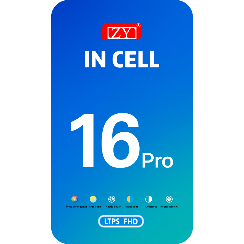 Display cu Touchscreen ZY pentru Apple iPhone 16 Pro, cu Rama