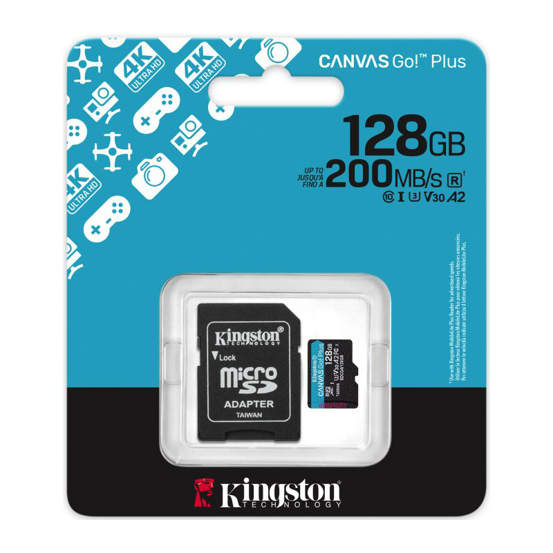 Card Memorie microSDXC Kingston Canvas Go Plus Android A2, 128Gb