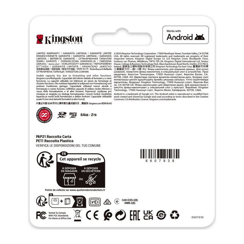 Card Memorie microSDXC Kingston Canvas Go Plus Android A2, 128Gb