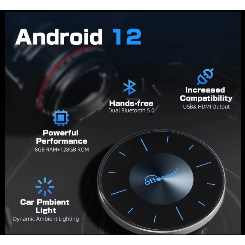 Adaptor Carplay / Android Auto Wireless Ottocast OttoAibox P3