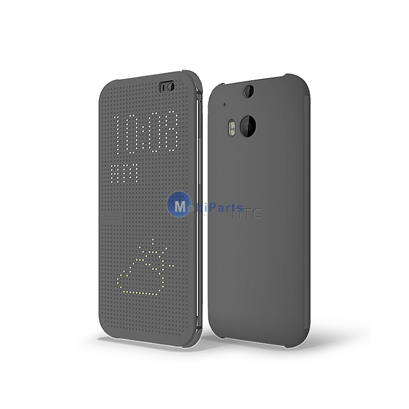 Required Dinner collateral Husa plastic HTC One (M8) HC M100 Case Dot View Flip gri Blister Originala  | GSMnet.ro